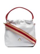 Manu Atelier White Square Leather And Suede Shoulder Bag
