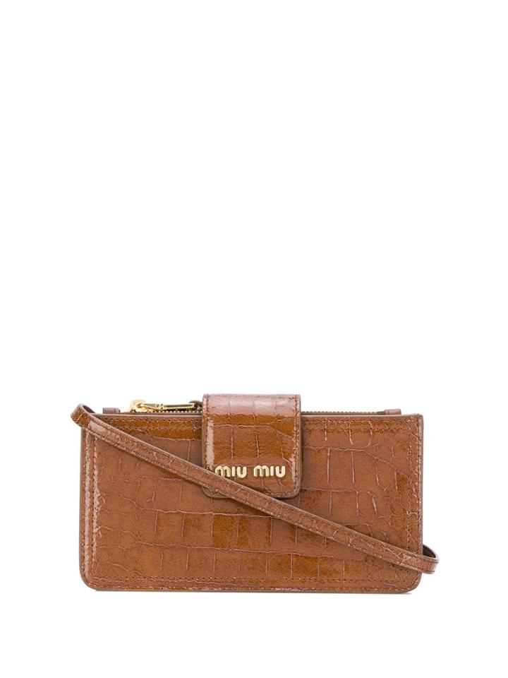 Miu Miu Crocodile Effect Mini Bag - Brown