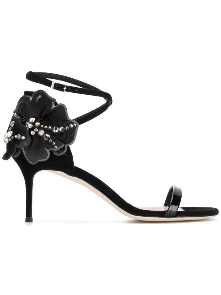 Giuseppe Zanotti Floral Embellished Sandals - Black