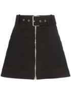 Proenza Schouler Zip-up Belted A-line Mini Skirt - Black