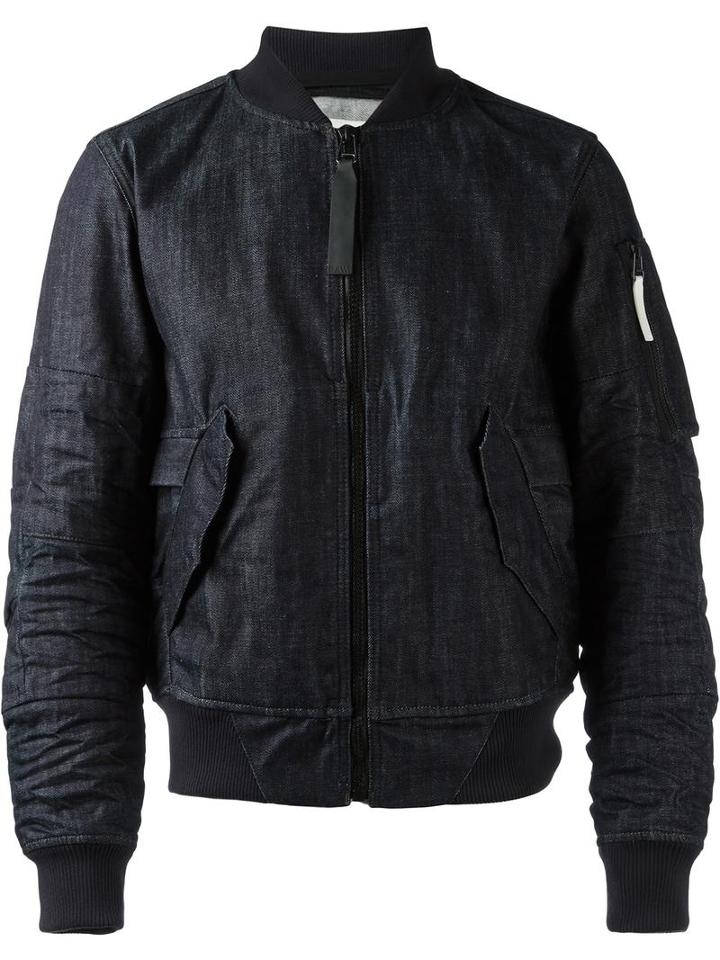 G-star Denim Bomber Jacket, Men's, Size: Xl, Blue, Cotton/polyester
