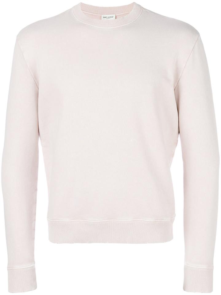 Saint Laurent Distressed Effect Sweatshirt - Pink & Purple