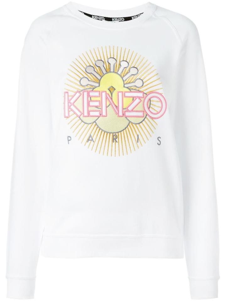 Kenzo Embroidered Sun Sweatshirt, Women's, Size: L, White, Cotton