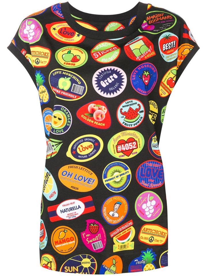 Love Moschino Sticker Print T-shirt - Black