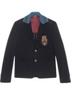 Gucci - Cambridge Cotton Jacket With Crest - Men - Silk/cotton - 46, Blue, Silk/cotton