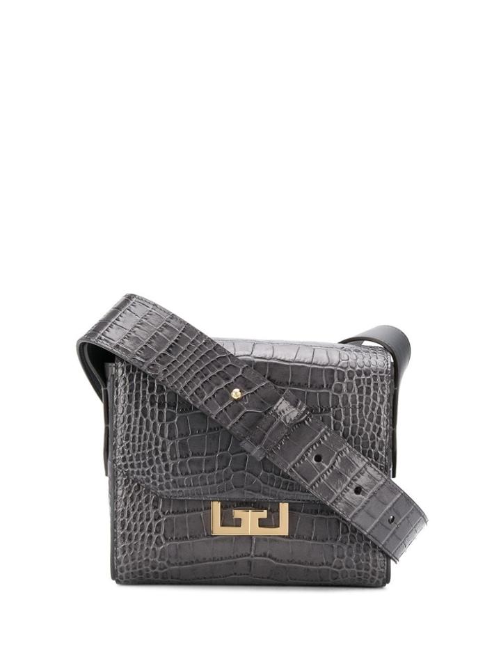 Givenchy Crocodile-effect Shoulder Bag - Grey
