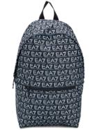 Ea7 Emporio Armani Logo Print Backpack - Black