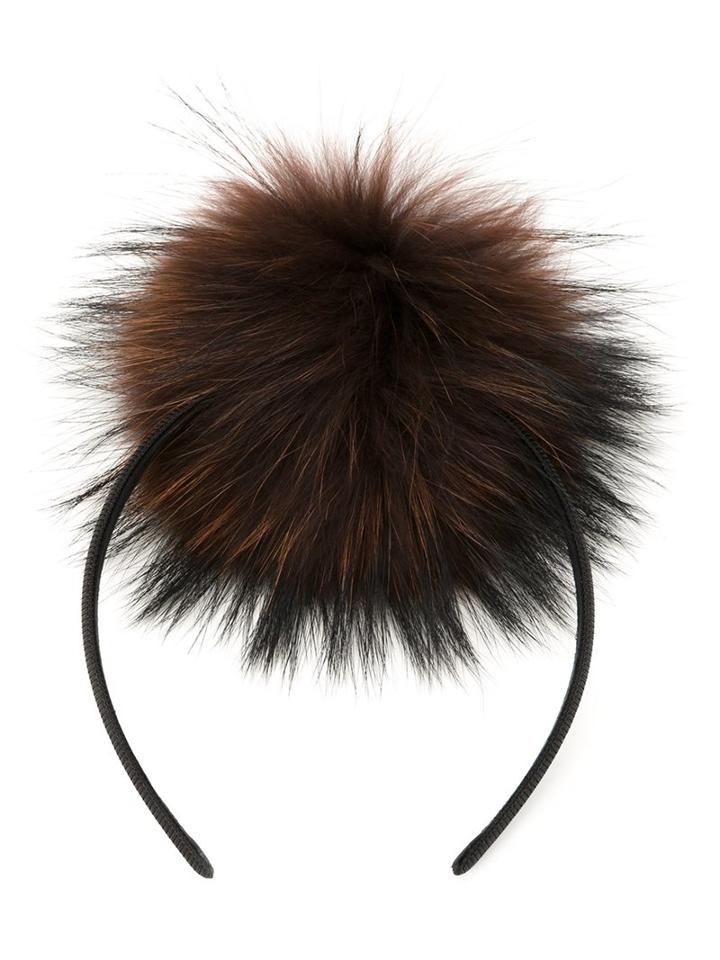 Dresscamp Pom-pom Headband, Women's, Pink/purple, Racoon Fur