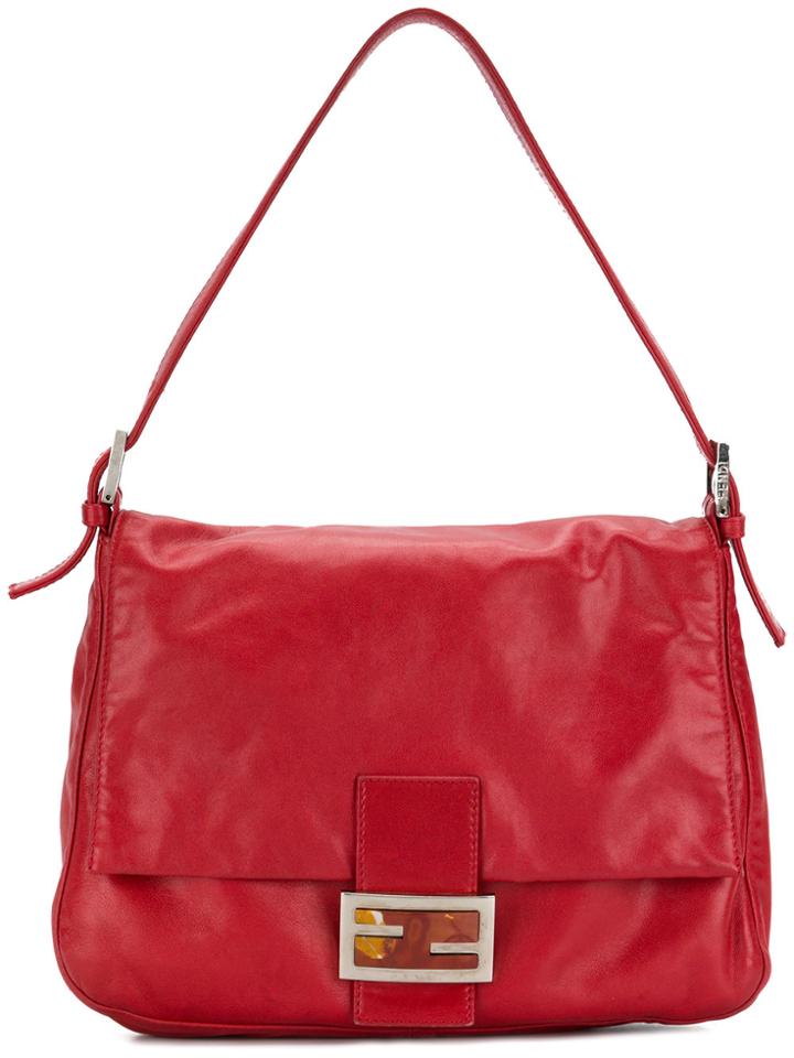 Fendi Vintage Flap Shoulder Bag - Red
