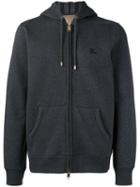 Burberry Zip-up Hoodie, Men's, Size: Large, Grey, Cotton/polyester
