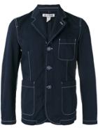 Comme Des Garçons Shirt Contrast Stitch Blazer - Blue
