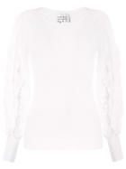 Edward Achour Paris Contrast Sleeve Sweater - White