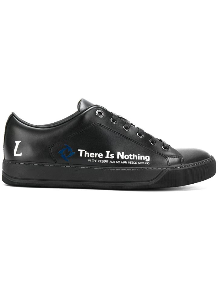 Lanvin Low Top Sneakers With Slogan - Black