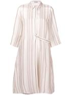 Jil Sander Striped Shirt Dress - Neutrals
