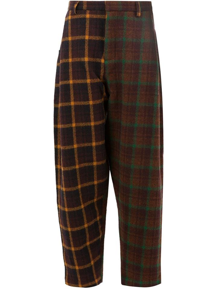 Miaoran Tartan Trousers - Brown