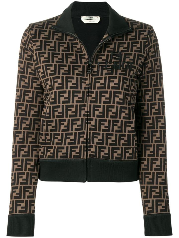 Fendi Logo Print Track Jacket - Brown