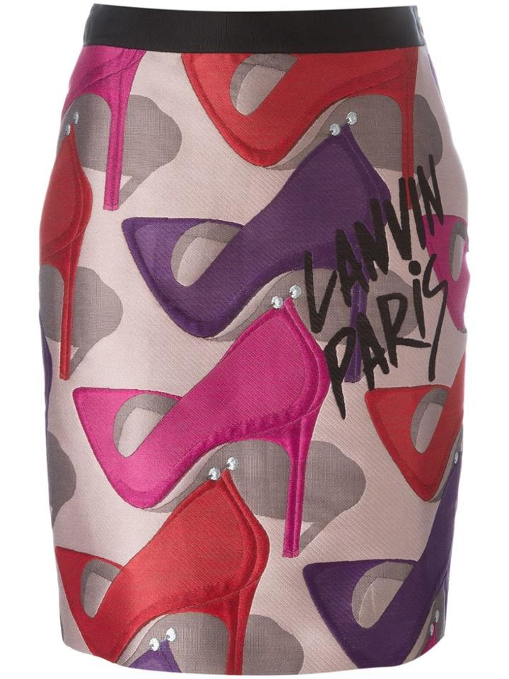 Lanvin Stiletto Pumps Jacquard Skirt - Pink