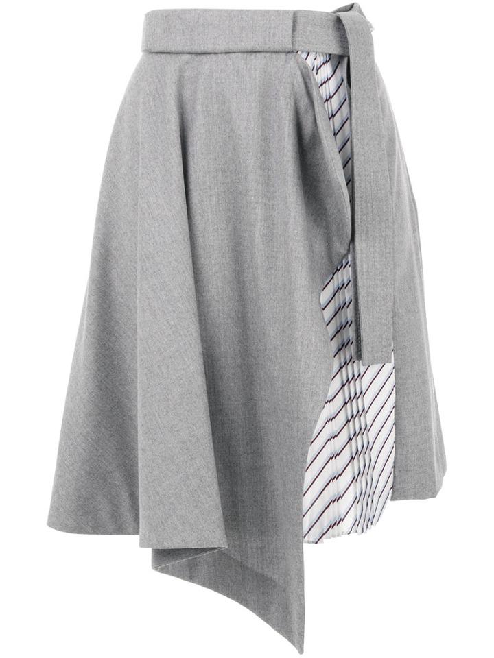 Carven - Asymmetric Skirt - Women - Silk/polyester/acetate/virgin Wool - 38, Grey, Silk/polyester/acetate/virgin Wool