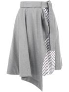 Carven - Asymmetric Skirt - Women - Silk/polyester/acetate/virgin Wool - 38, Grey, Silk/polyester/acetate/virgin Wool