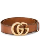 Gucci Double G Embossed Dragon Belt - Brown