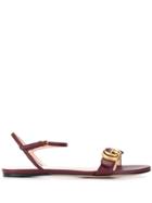 Gucci Leather Double G Sandals - Red
