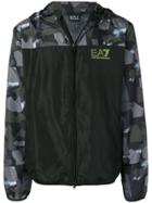 Ea7 Emporio Armani Logo Hooded Jacket - Black