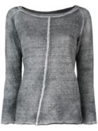 Avant Toi Distressed Linen Sweater - Grey