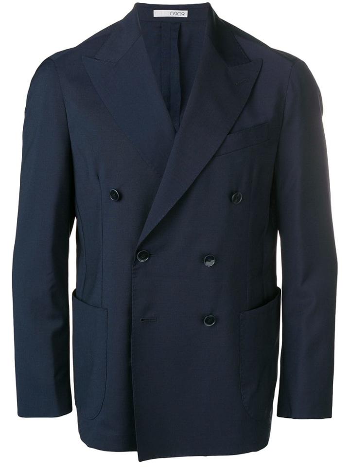 0909 Double-breasted Blazer - Blue