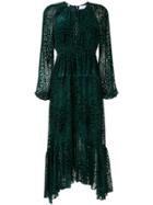 A.l.c. Leopard Print Devoré Midi Dress - Green