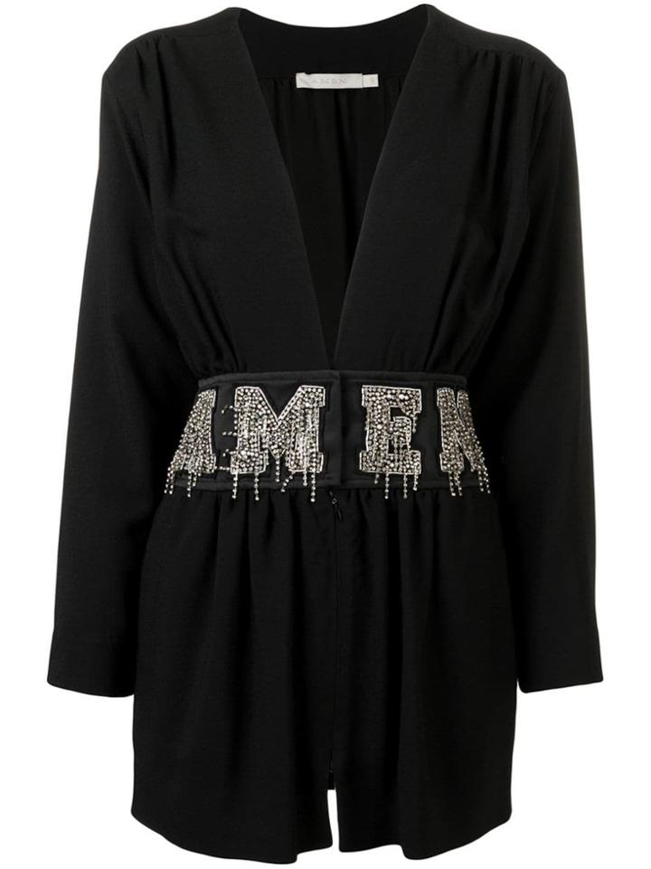 Amen Crystal Embellished Mini Dress - Black