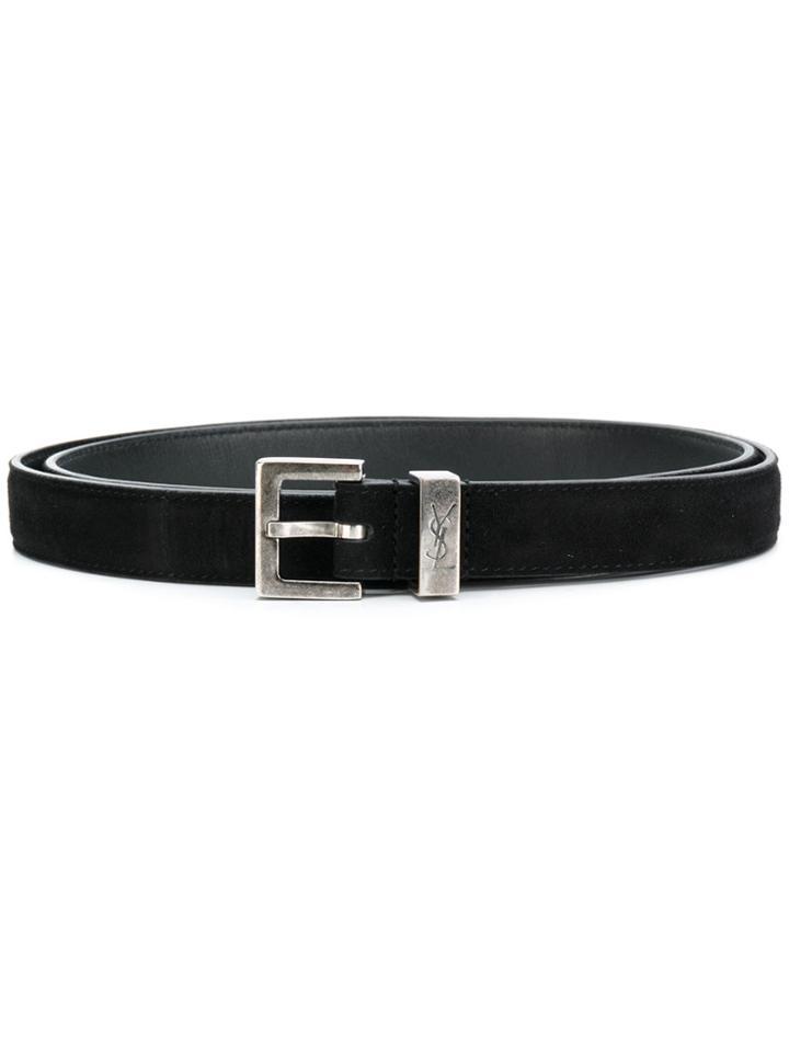 Saint Laurent Monogram Passant Buckle Belt - Black