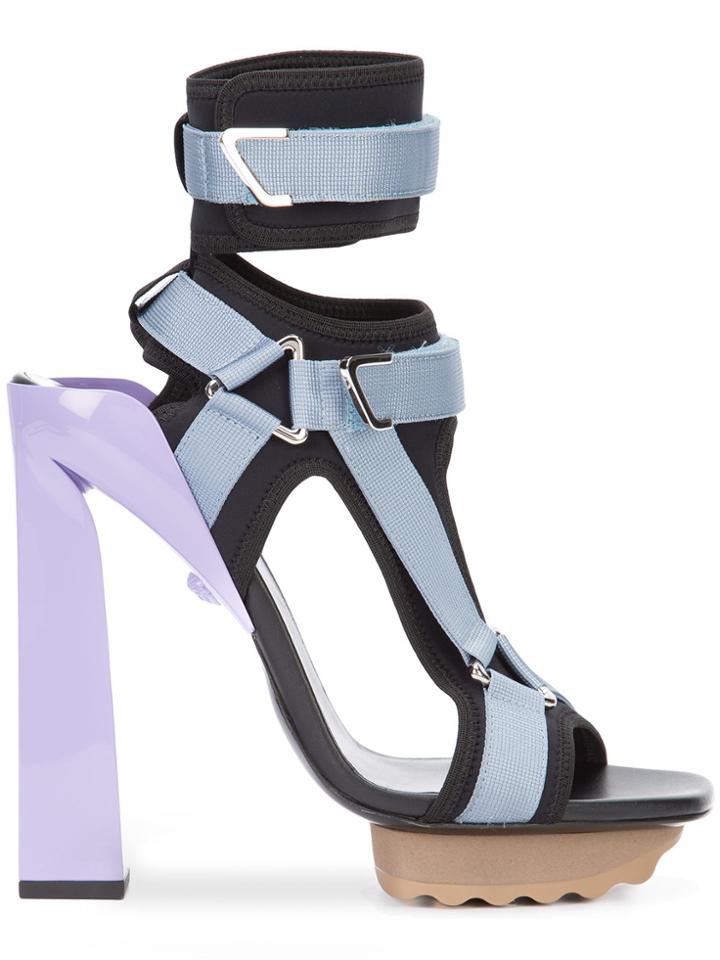 Versace T-bar Platform Sandals - Black