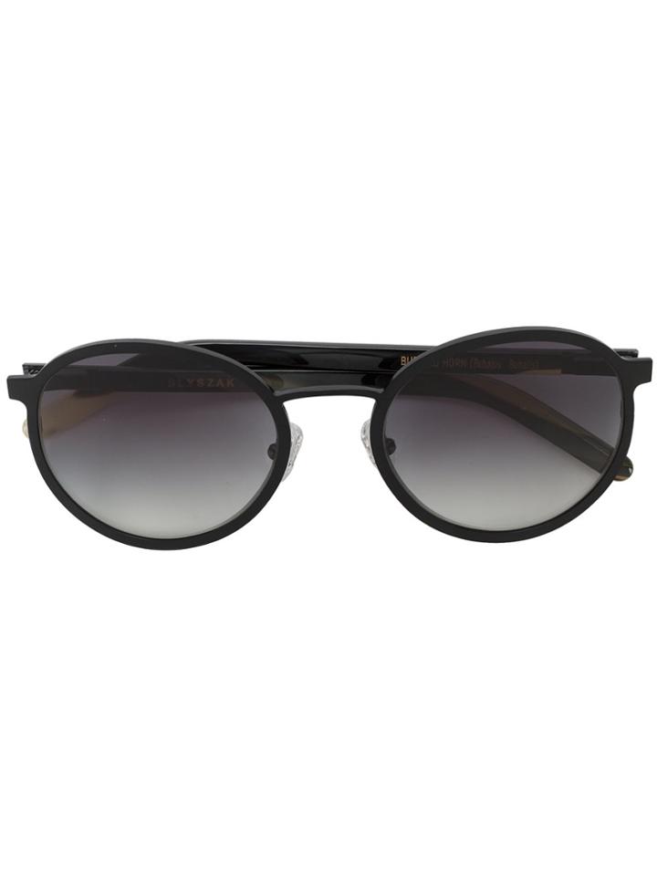 Blyszak Round Tortoiseshell Temple Sunglasses - Black
