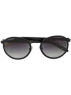 Blyszak Round Tortoiseshell Temple Sunglasses - Black