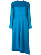 Msgm Asymmetric Hem Bow-back Dress - Blue