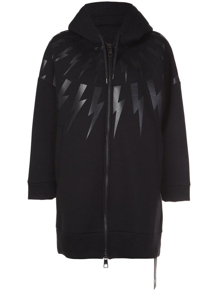 Neil Barrett 'bolt' Long Hoodie - Black