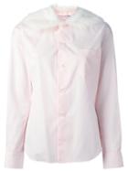 Comme Des Garçons Girl Fur Collar Shirt, Size: Xs, Pink/purple, Cotton/acrylic/polyester