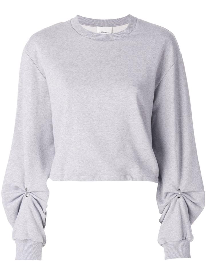 3.1 Phillip Lim Ruched-sleeve Sweatshirt - Grey