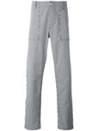 Maison Kitsuné Striped Trousers, Men's, Size: 32, Blue, Cotton
