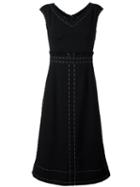 Dolce & Gabbana Flared Dress, Women's, Size: 40, Black, Virgin Wool/spandex/elastane/silk/virgin Wool