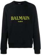 Balmain Logo Crew Neck Sweatshirt - Black