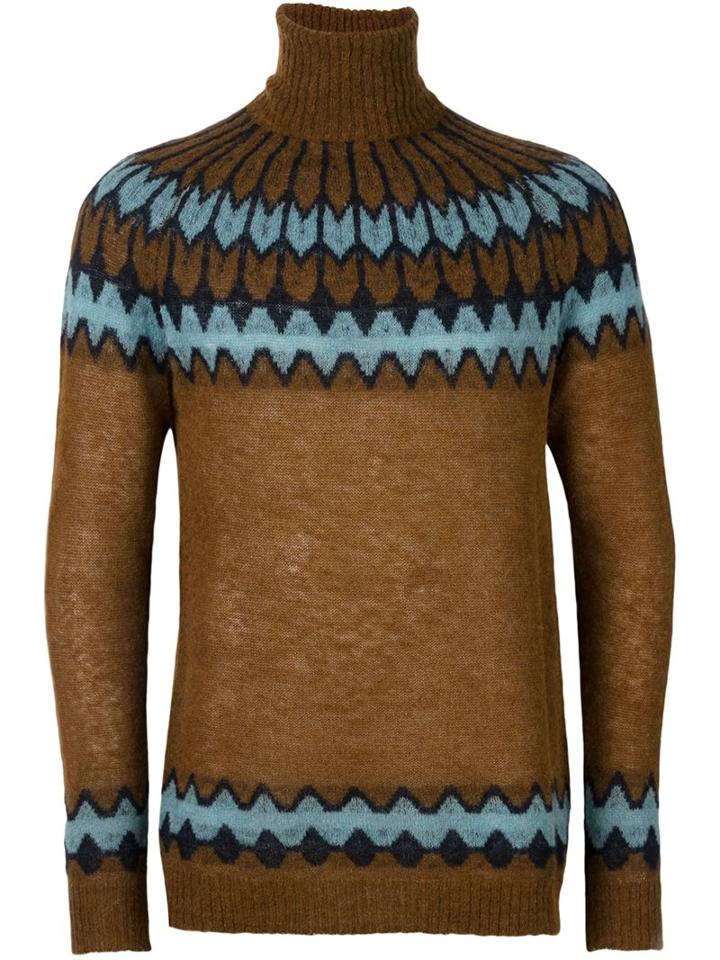 Laneus Turtleneck Jumper, Men's, Size: 52, Brown, Polyamide/wool/alpaca