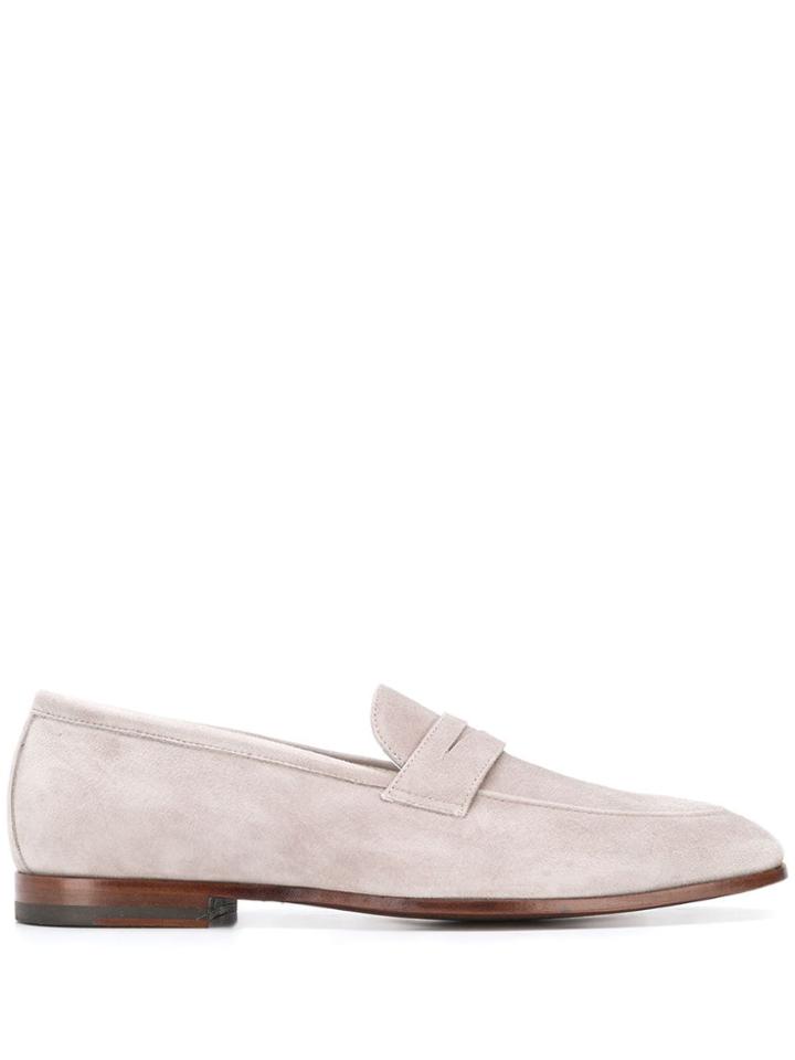 Scarosso Marzio Almond Toe Loafers - Grey