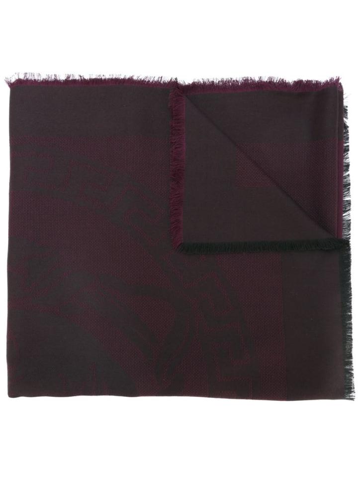 Versace Medusa & Greca Scarf, Men's, Pink/purple, Silk/viscose/wool