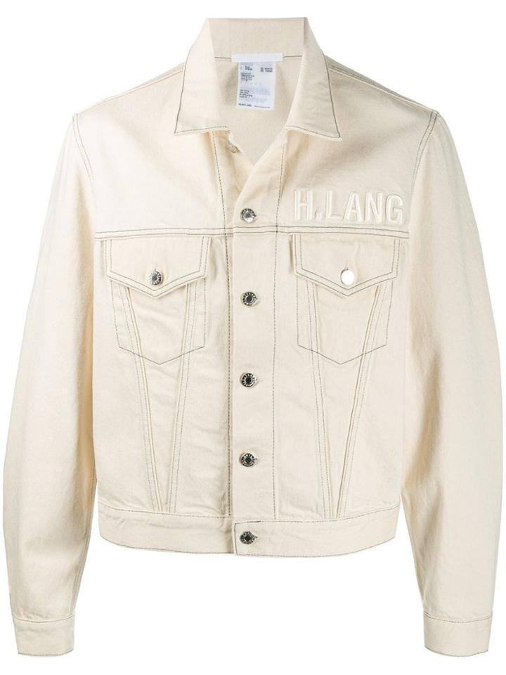 Helmut Lang Embroidered Logo Denim Jacket - White