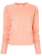 Chloé Jumper With Front Button Pockets - Pink & Purple