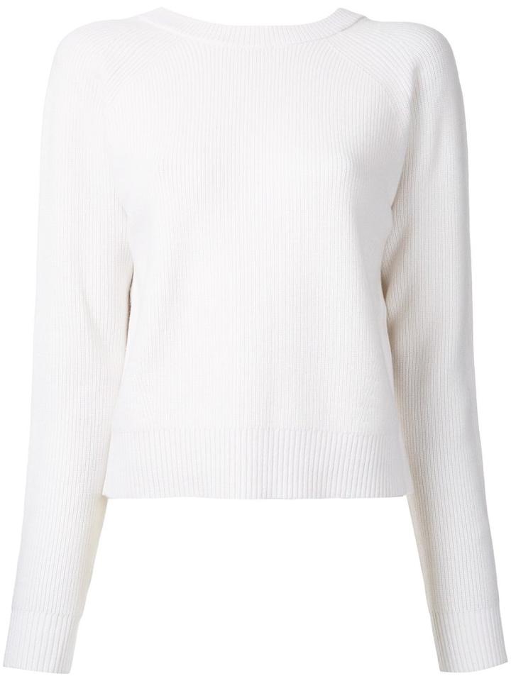 Proenza Schouler Buttoned Back Jumper, Women's, Size: Small, White, Cashmere/cotton