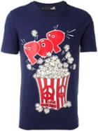 Love Moschino Popcorn Print T-shirt, Men's, Size: Medium, Blue, Cotton/spandex/elastane