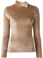 Lilly Sarti - Velvet Top - Women - Polyester/spandex/elastane - 40, Brown, Polyester/spandex/elastane