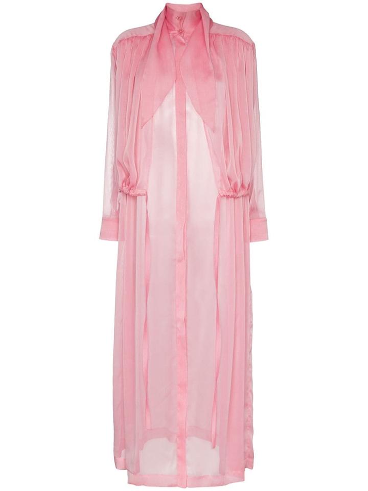 Matériel Bow Detail Maxi Shirt - Pink & Purple